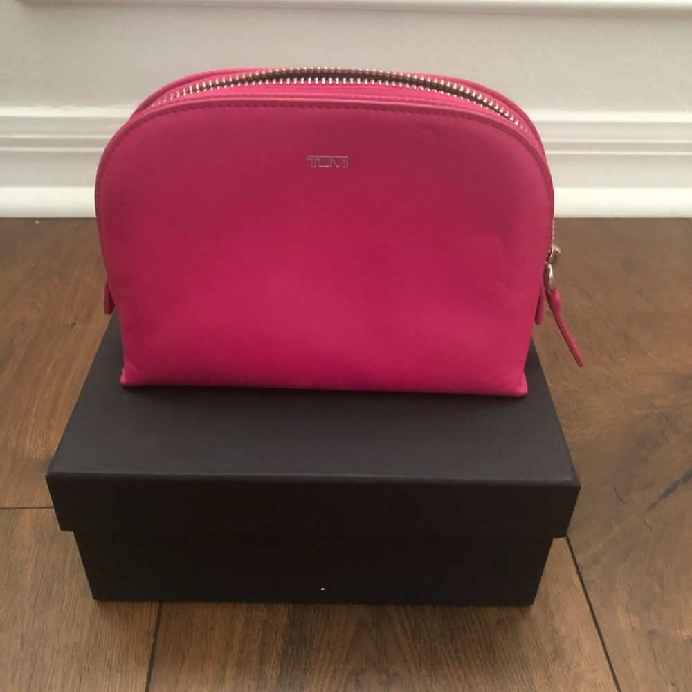 Tumi pink cosmetic bag
